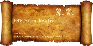 Mátyus Kevin névjegykártya